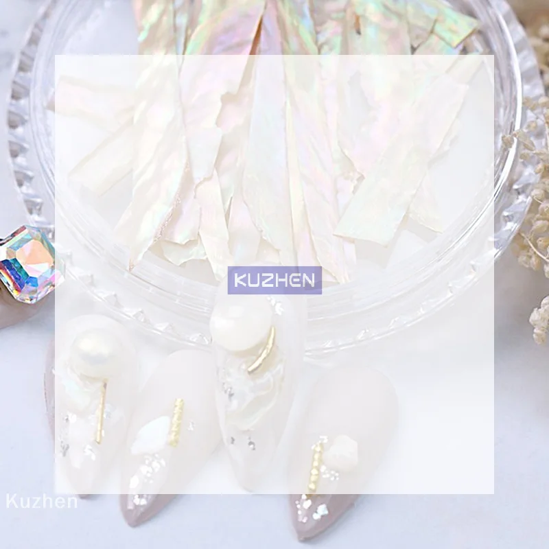 /Kuz/Nails Abalone Slice Nail Art Stickers Glitter Sequin Fragment 3D Gradient