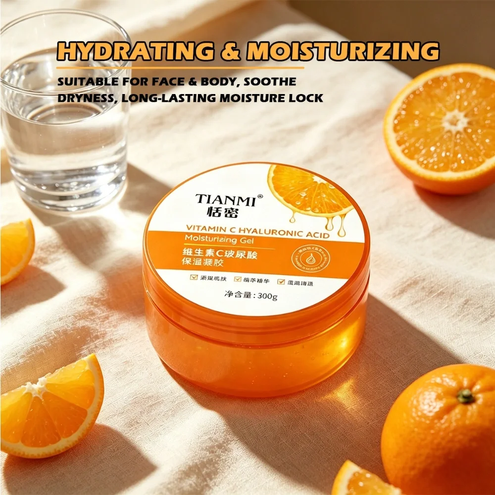Large capacity 300G vitamin C hyaluronic acid moisturizing gel, soothing care for face and body, strong moisturizing