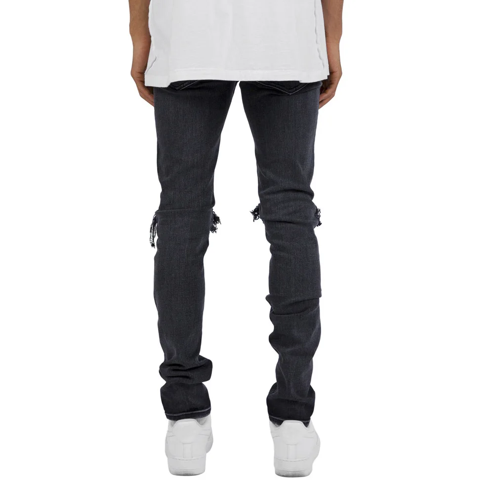 2022 Fashion Fog Style Men's Jeans Personalized Folds Slim Fit Elastic Men's Jeans Spring Autumn Mens Streetwear Denim Pants