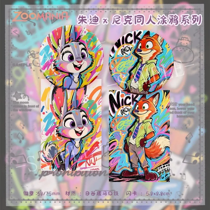 ديزني Zootopia الكرتون لطيف جودي نيك صفعة سميكة سوليد فلاش الإبداعية kawaii شارة حقيبة ظهر الطالب الديكور هدية بالجملة #3