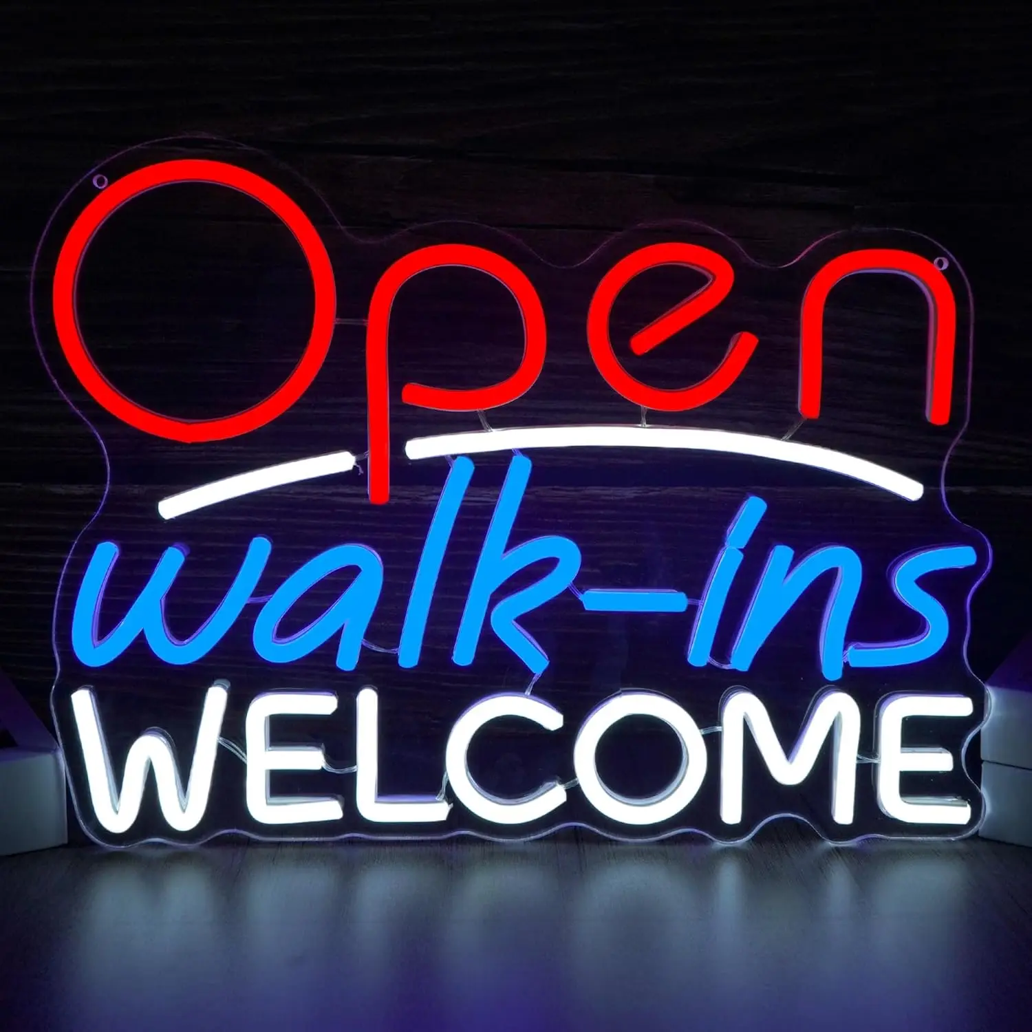 

Неоновая вывеска Welcome Walk-ins для витрин магазинов, декоративное светодиодное неоновое освещение с USB-питанием и регулировкой яркости для ночных клубов, спортзалов, баров, кафе, витрин магазинов