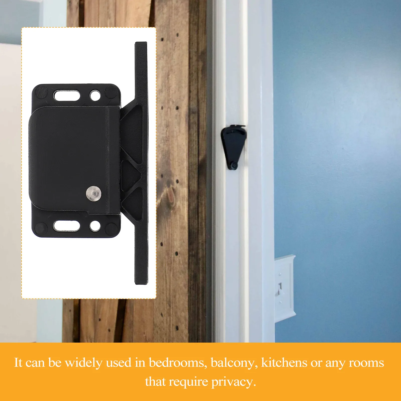 Plastic Sliding Door Lock Passivated Grabber Mount Concealed Push Close Door Latch for Bedroom Balcony Kitchen