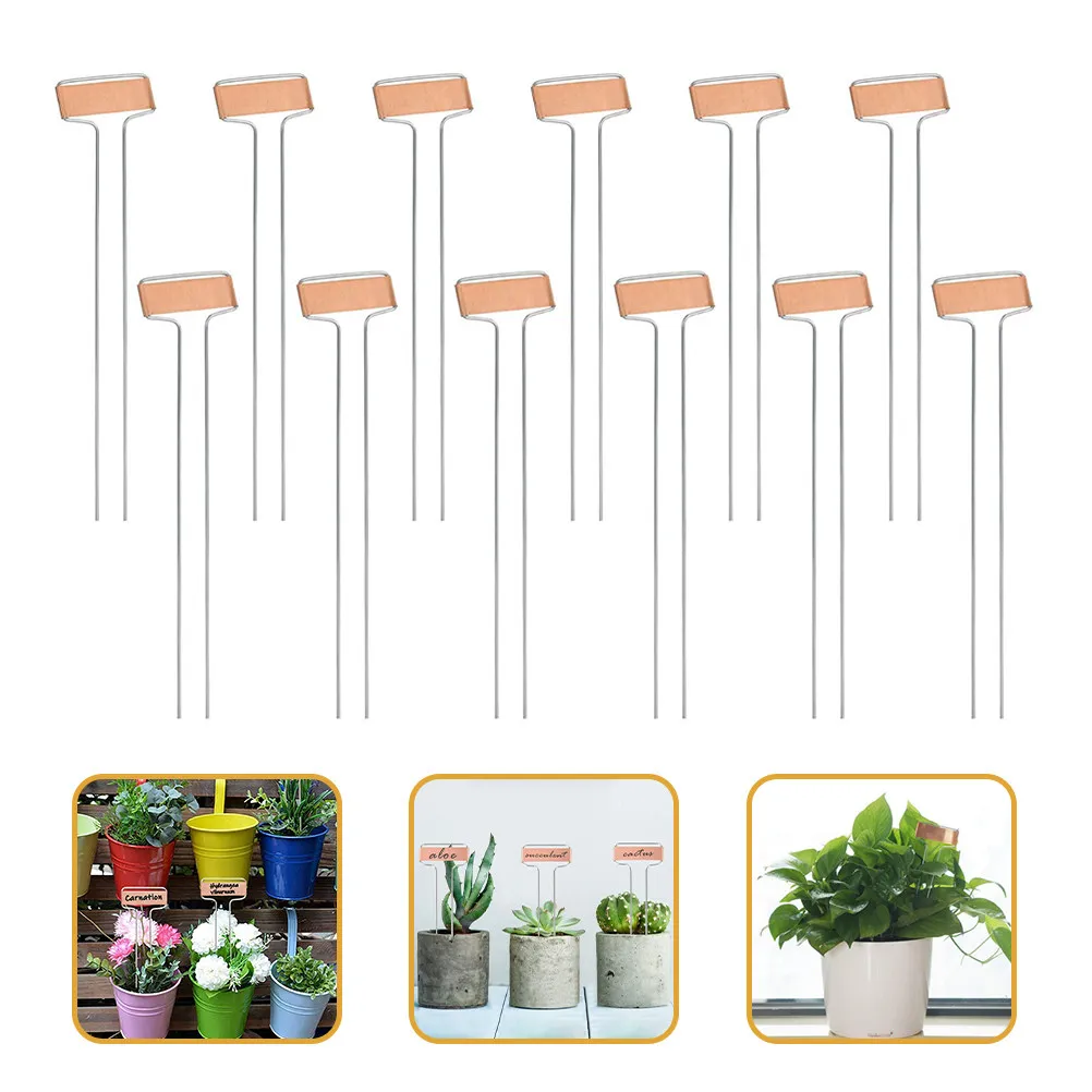 20Pcs Copper Plant Labels Garden Label Stakes Weatherproof Sturdy Two-Foot Design for Outdoor Vegetables Herbs Flowers Balcony