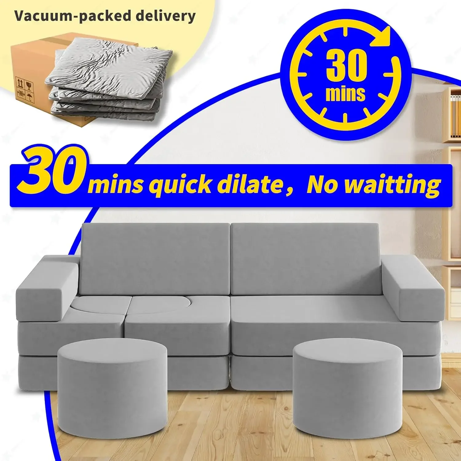 Play Couch 13PCS, modular para sala de jogos, sofá modular para meninos e meninas