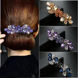 New Korean version of the crystal flower spring hairpin shining zircon top clip elegant women's casual fashion hair accessories