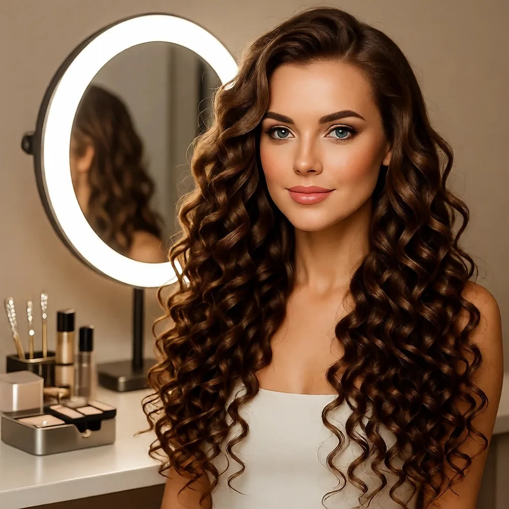 Five Barrel Ceramic Tourmaline Hair Waver Curler Styling Tool Dual Voltage