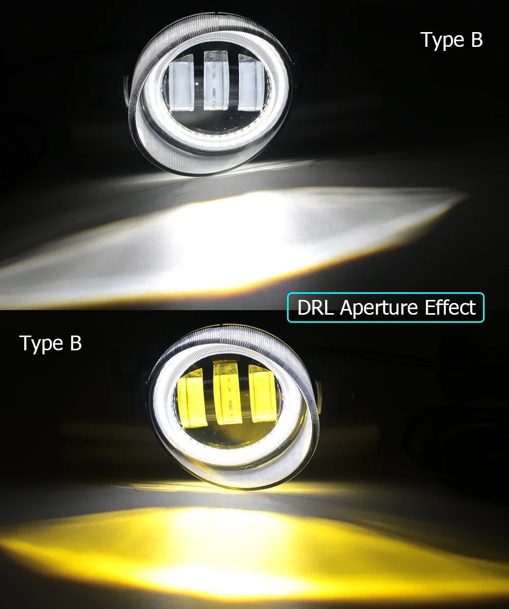 Led Fog Lights Lens White Yellow for GWM Haval H2 Facelift 2015 2016 2017 2018 2019 2020 2021 Optional Angel Eyes Ring DRL Halo detail image 10