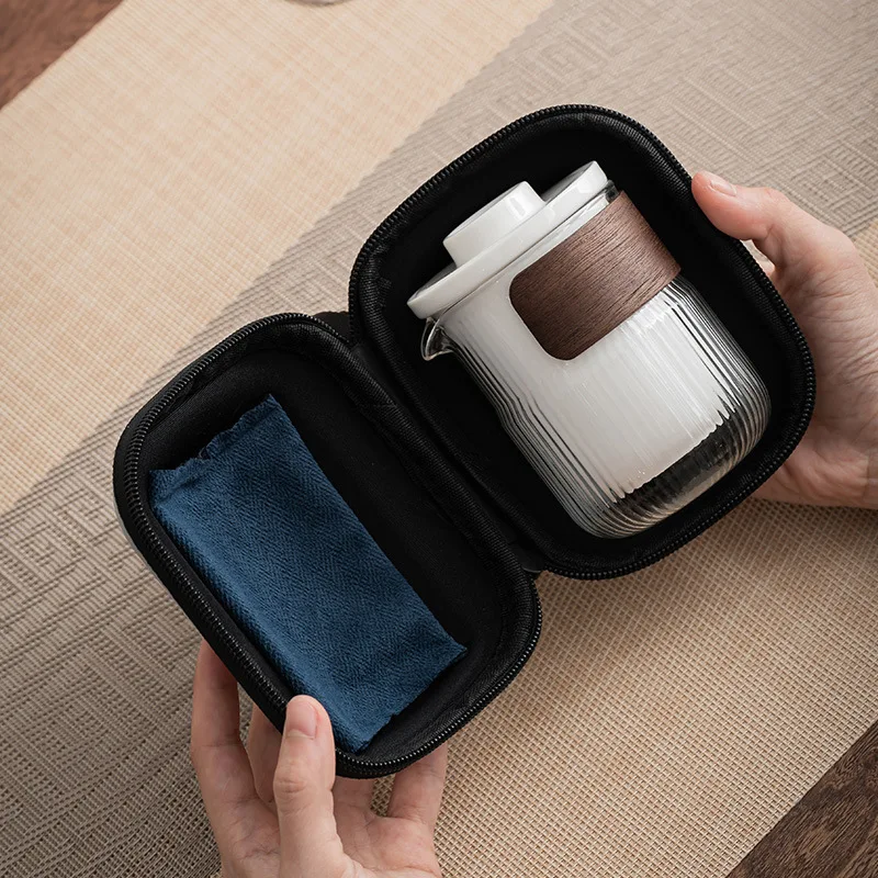 

Быстрый чайный сервиз для улицы — Янцжи Нефритовый 1 горшок, 3 чашки, керамика