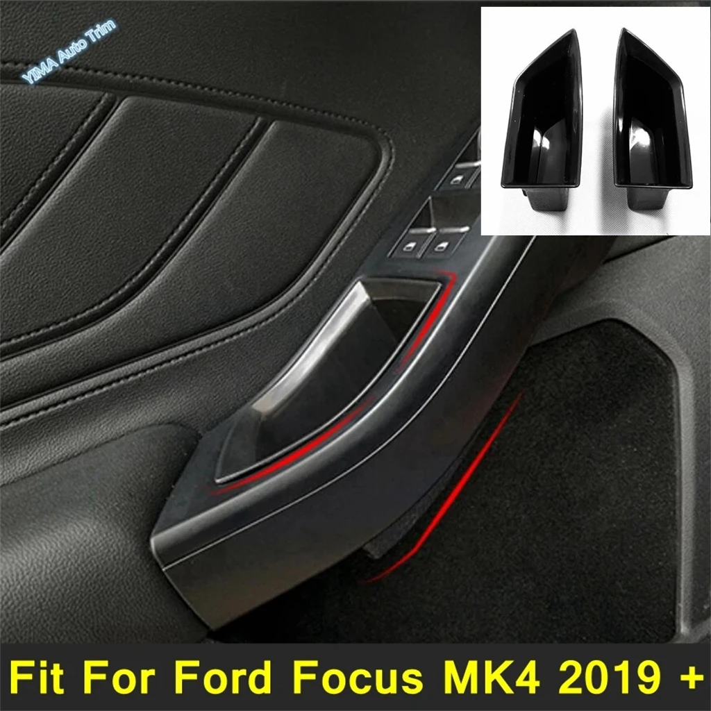 Black Style Car Front Door Handrail Sort Out Storage Box Plastic Modified Interior Accessories For Ford Focus MK4 2019 - 2024