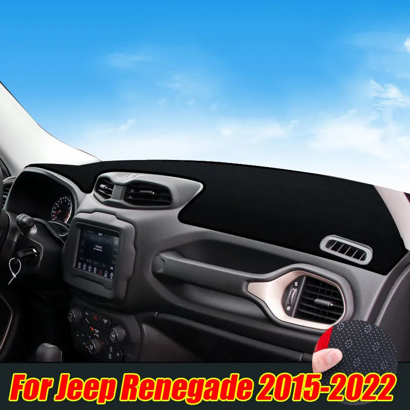 

Black Car Dashboard Dash Mat DashMat Sun Cover Pad FOR Jeep Renegade 2015-2022