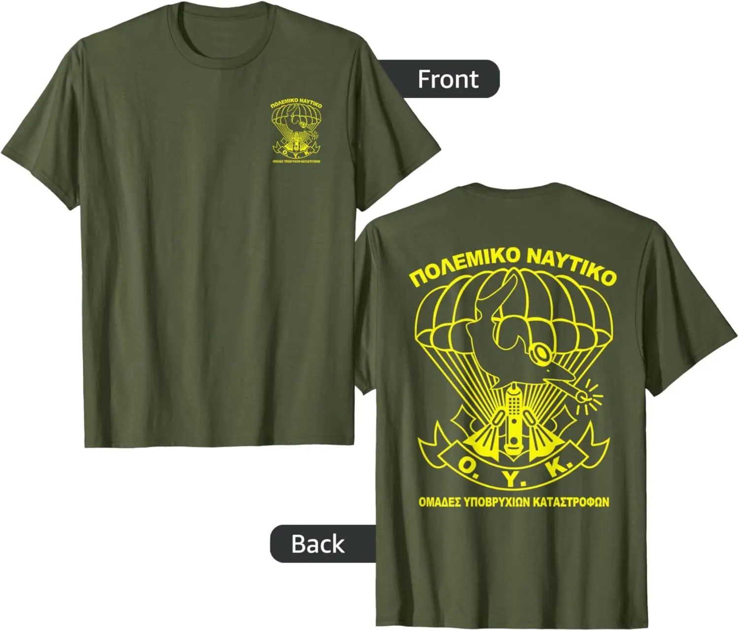

OYK Greek Frogmen Special Forces T-shirt Short Sleeve Casual 100% Cotton Shirts
