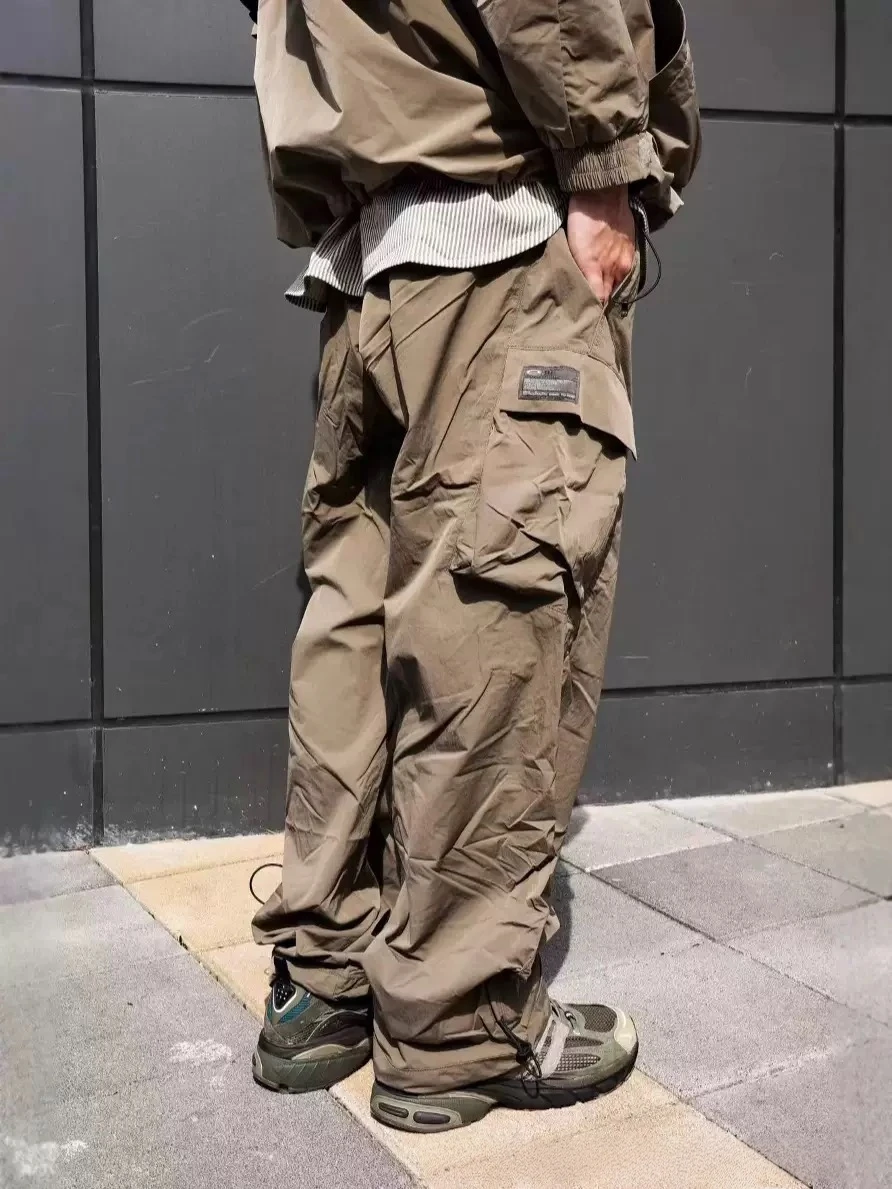 

Lightweight Summer Outdoor Work Pants Men's Loose Straight Leg Quick Dry Functional Pocket Pants Stylish Polyester Fiber