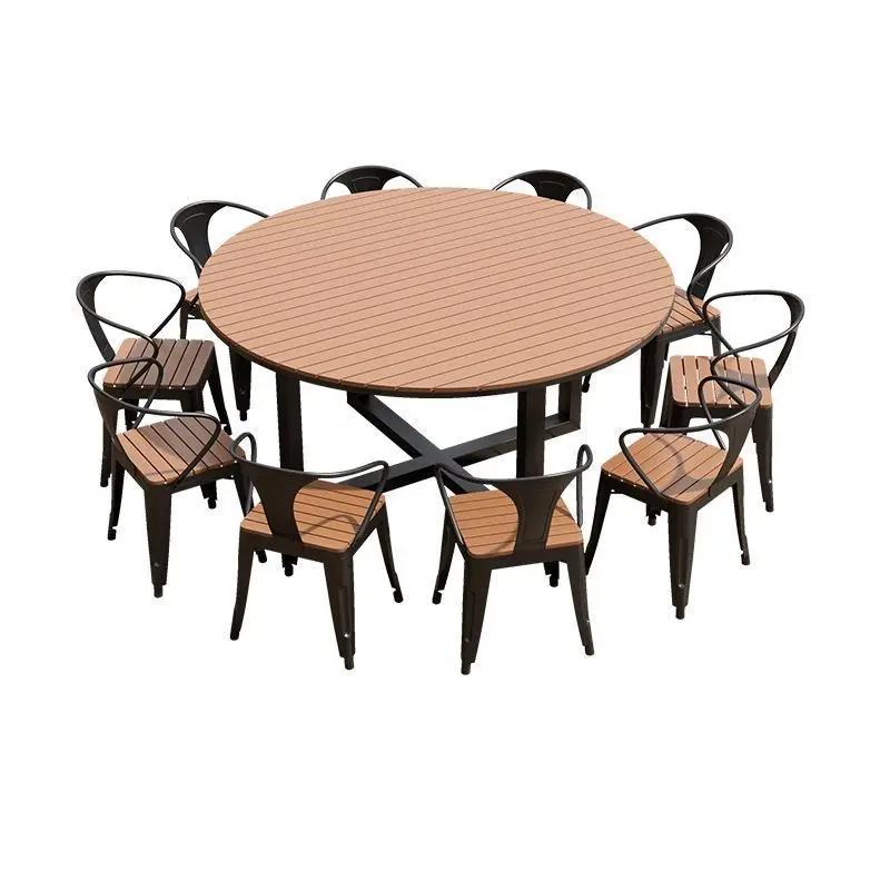 

Open-air balcony, outdoor courtyard round table, simple outdoor, waterproof table and chair combination