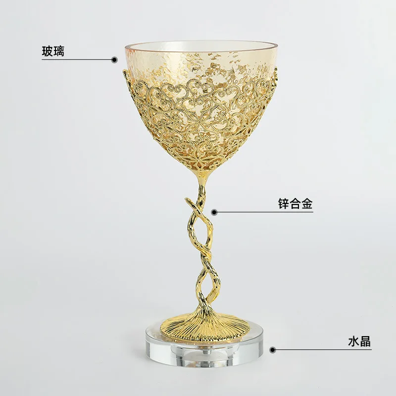 Zml minimalist creative metal glass stemmed cup vase champagne flute sparkling wine glass