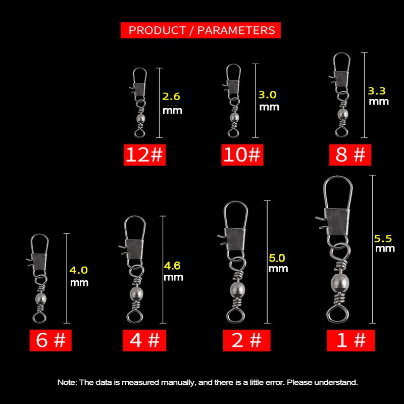 100 Cái/gói 3 Kích Thước Xoay Câu Cá Đầu Nối Ốp Pin Cán Mồi Câu Cá Giải Quyết Hợp Kim Câu Cá Cá Dụng Cụ Phụ Kiện