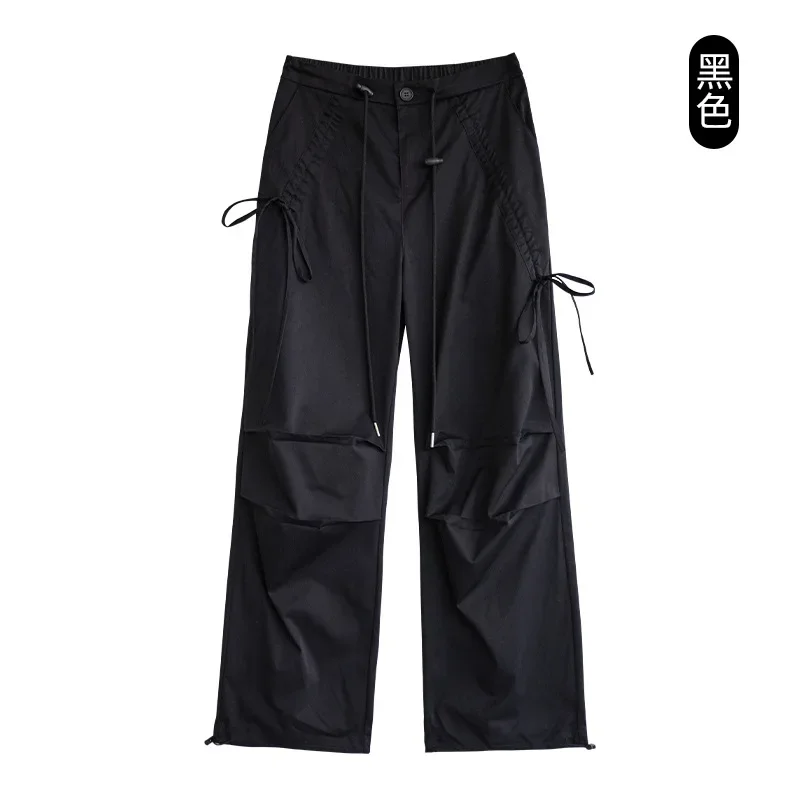 2024 New Vintage Women's American Styles Sweat Cargo Pants Fashion Bow Loose-fit Slimming Petite Casual Pants for Women's