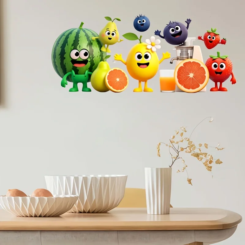 1PC Cute Fruit Removable PVC Wall Stickers Decorative Kitchen Refrigerator Cabinet Window Stickers AA585