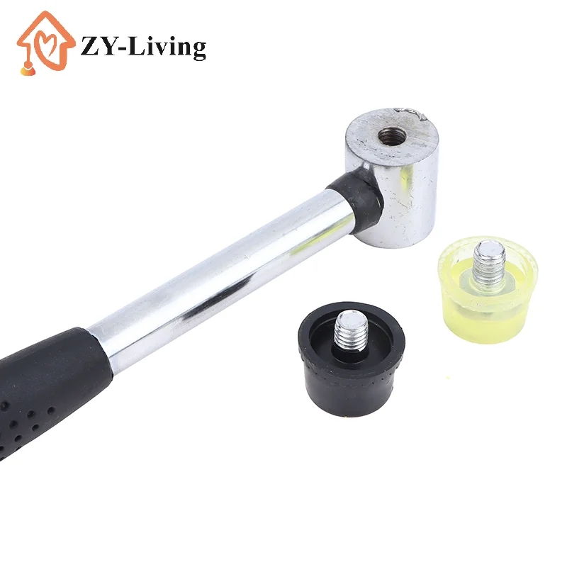 1 Pair Of Double Face Tap Rubber Hammer Head 25mm 30mm 35mm 40mm 45mm Yellow Black Hammer Replacement Striking Head