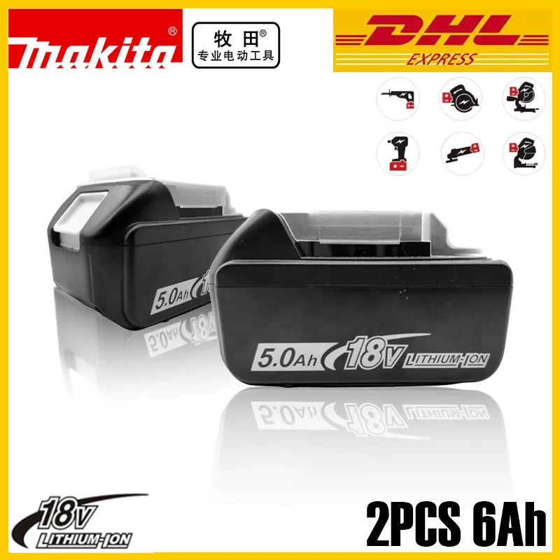 

Véritable Avec Chargeur BL1840 Batterie Rechargeable 18V 6.0Ah Lithium Ion Pour Batterie Makita 18v BL1850 BL1880 BL1860B LXT400