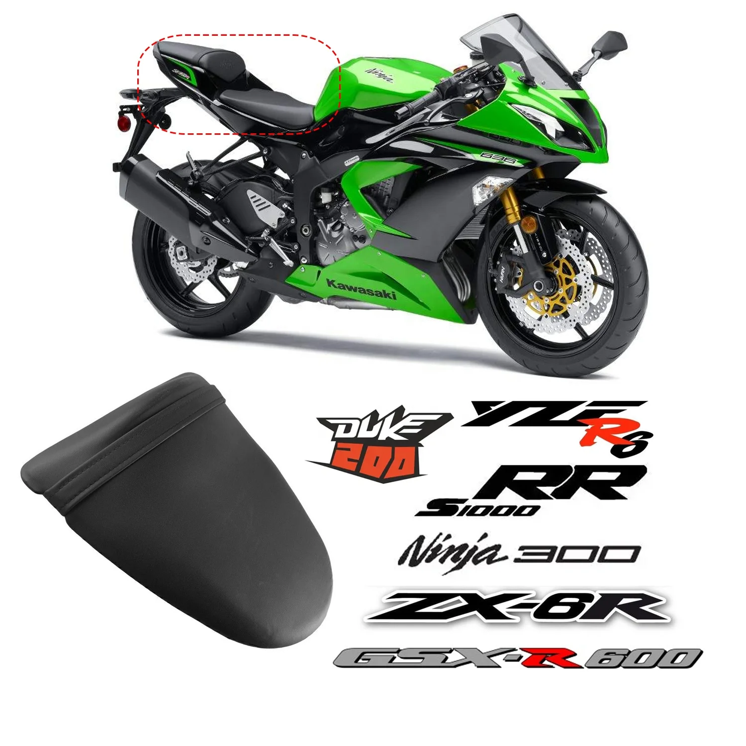 

Motorcycle Seat Cushion for YZF-R6 S1000RR ZX-6R GSX-R600/750 NINJIA300 Z1000 DUKE 200 Modification Seat Cushion Seat Bag
