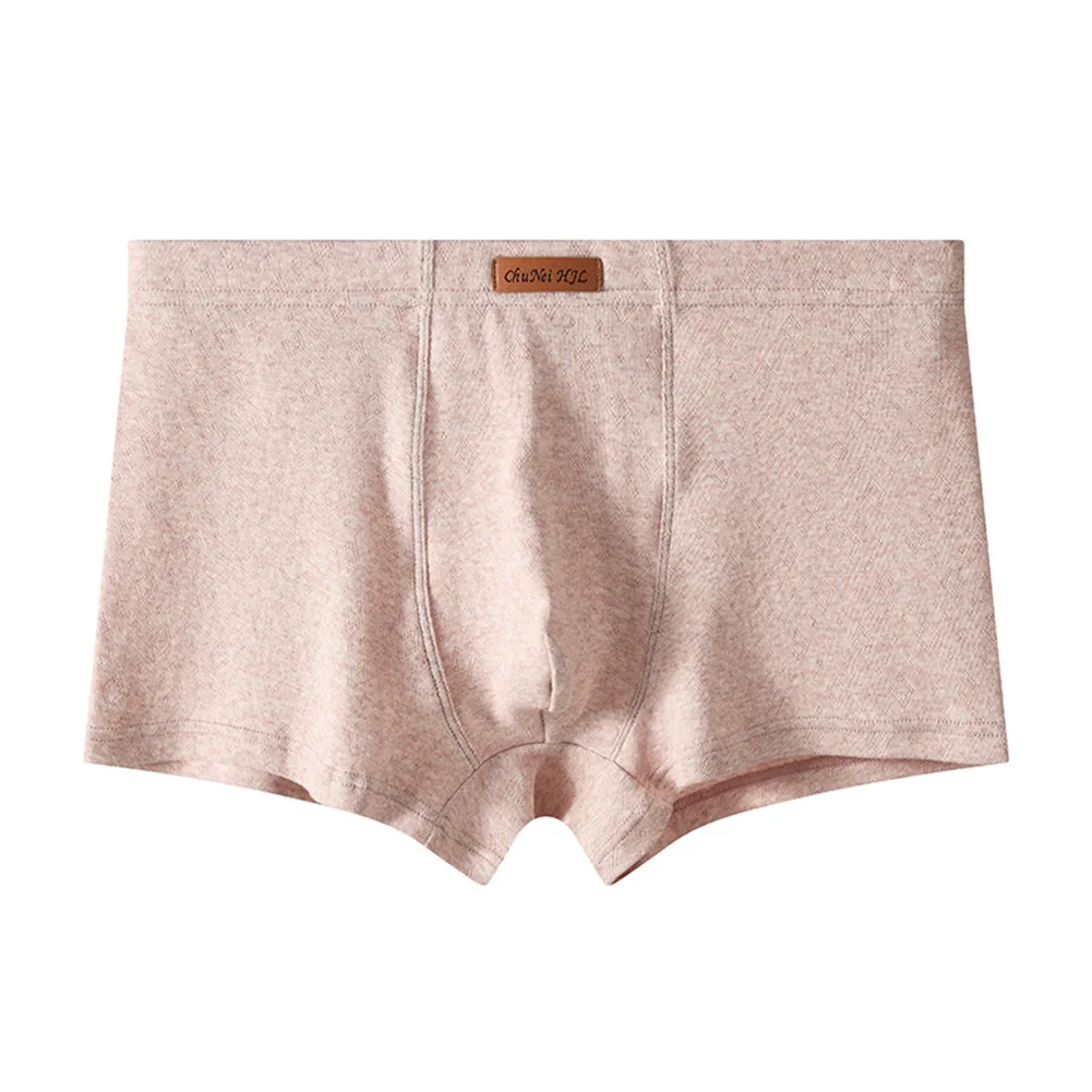 Men\\\\\\\'s Cotton Spandex Boxer Shorts Underwear with U Pouch Design Mid Rise Waist Solid Dark Pattern Trunks Comfortable Fit