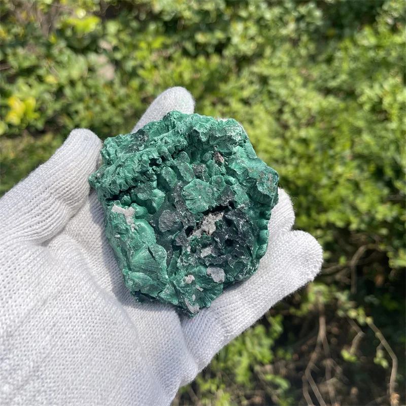 220g Natural Green Malachite Raw Stone Rough Crystal Clastic Rock Cube Collectible Gravel Minerals Specimen