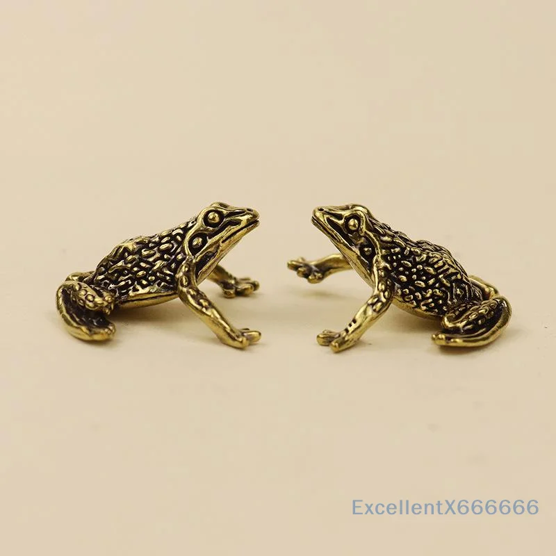 Feng Shui Copper Fortune Brass Toad Figurine Indoor Outdoor Decorative Statue