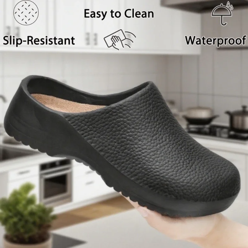 

Kitchen Non-slip Oil-resistant Chef‘s Shoes Men's Waterproof Casual Flat Shoes Women's Slippers Couple Plus Size EVA Shoes