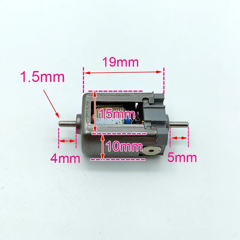 Mini 15mm High Speed Electric 010 Motor DC for DIY RC HO Slot Car Rail Train Model 6V 9V 12V 21000RPM Dual 1.5mm Shaft