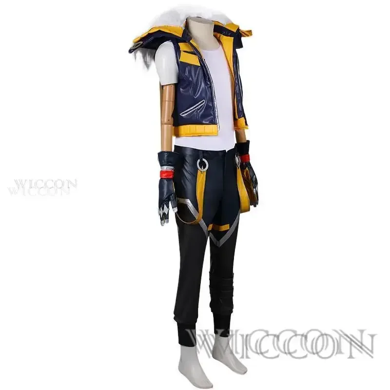 Heartsteel Sett تأثيري حلي شعر مستعار قبعة الخيال وتتسابق لعبة LoL Heartsteel تمويه زي الذكور هالوين الأدوار البدلة