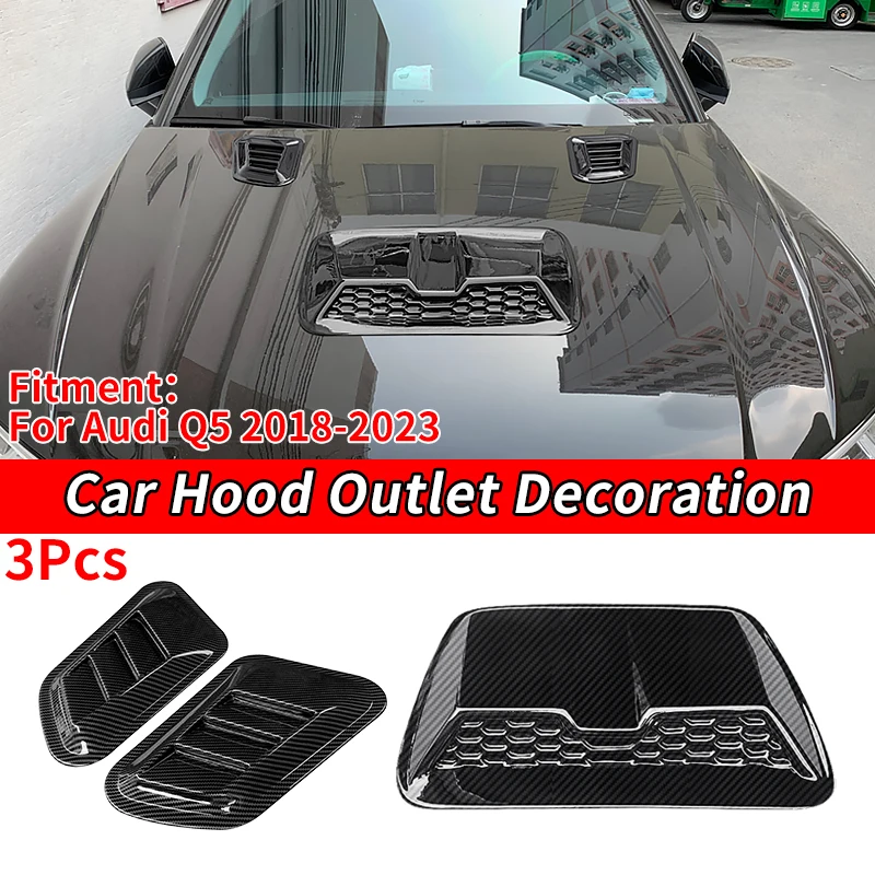 

Car Cell Air Flow Intake Hood Scoop Bonnet Vent Cover Auto Exterior Decoration ABS Plastic Sticker For Audi Q5 2018-2023 2022