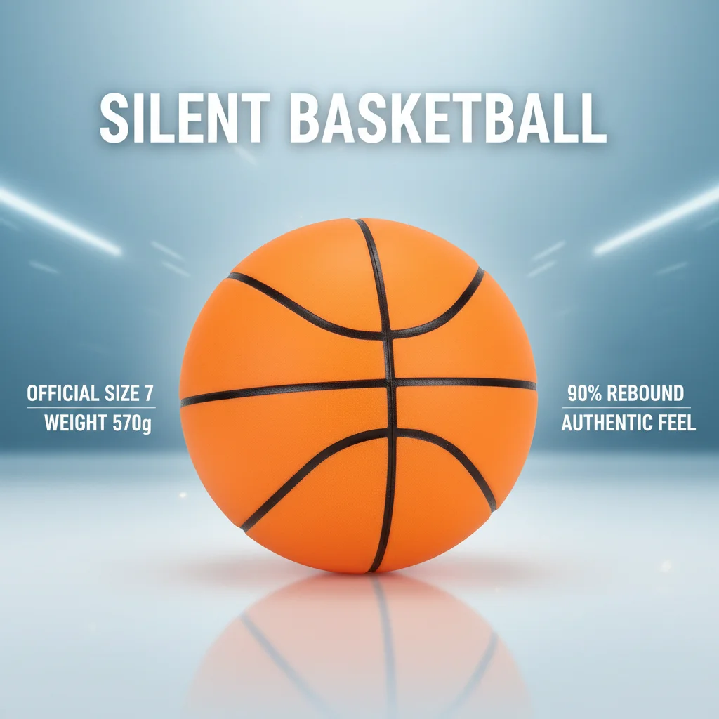 

Высококачественный бесшумный баскетбольный мяч с утяжелением, 570 г, размер 7, стандартный, из полиуретана, безвоздушный, для тихих тренировок в помещении