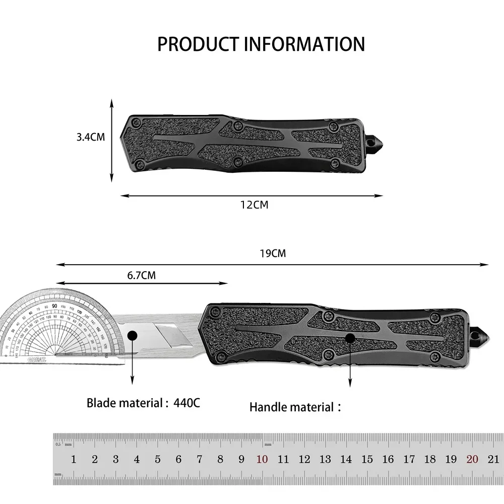 EDC Pocket Folding Knife 440C Tanto Blade Zinc Alloy Handle with A Few Replacement Blades Outdoor Tactical Hunting Tool