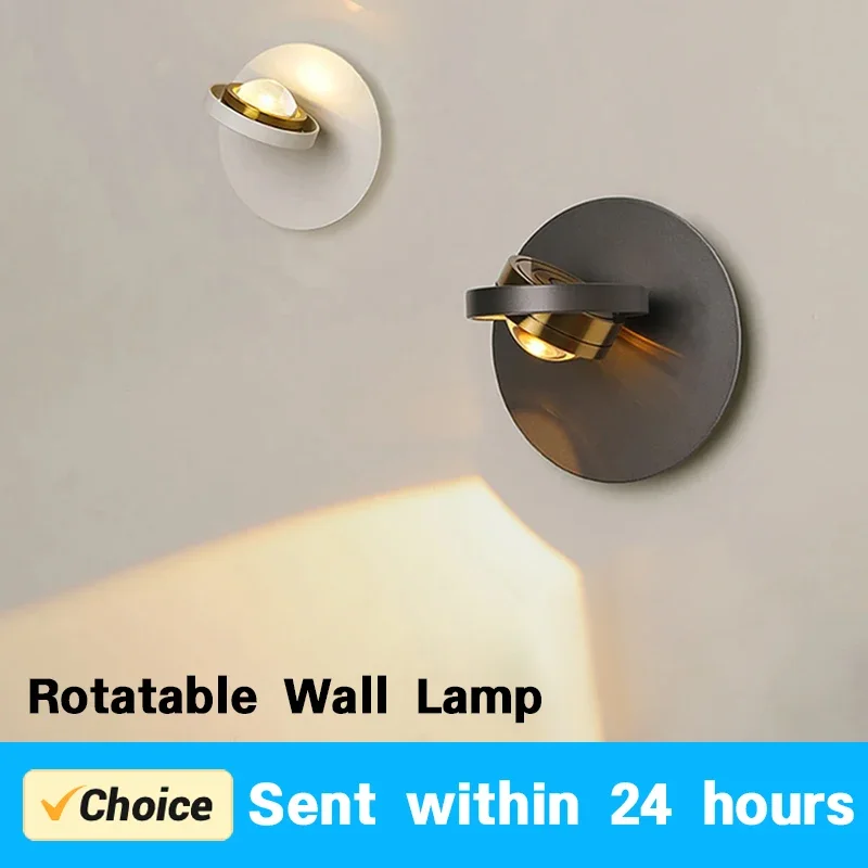 

Modern LED Wall Lamp Rotatable Wall Light for Living Room Background Bedroom Bedside Indoor Sconce Home Decor Lighting Fixture