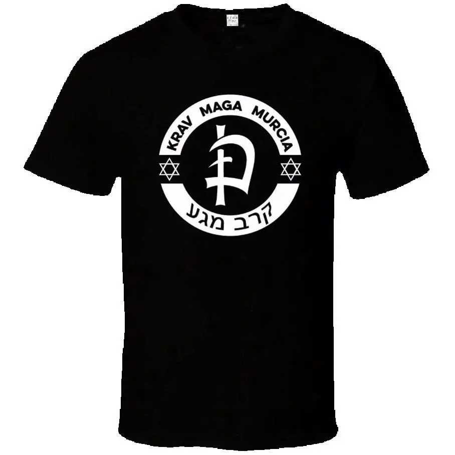 Israeli Martial Arts Krav Maga Murcia Hebrew Alphabet Logo Printed T-Shirt Summer Cotton O-Neck Short Sleeve Men's T Shirt New