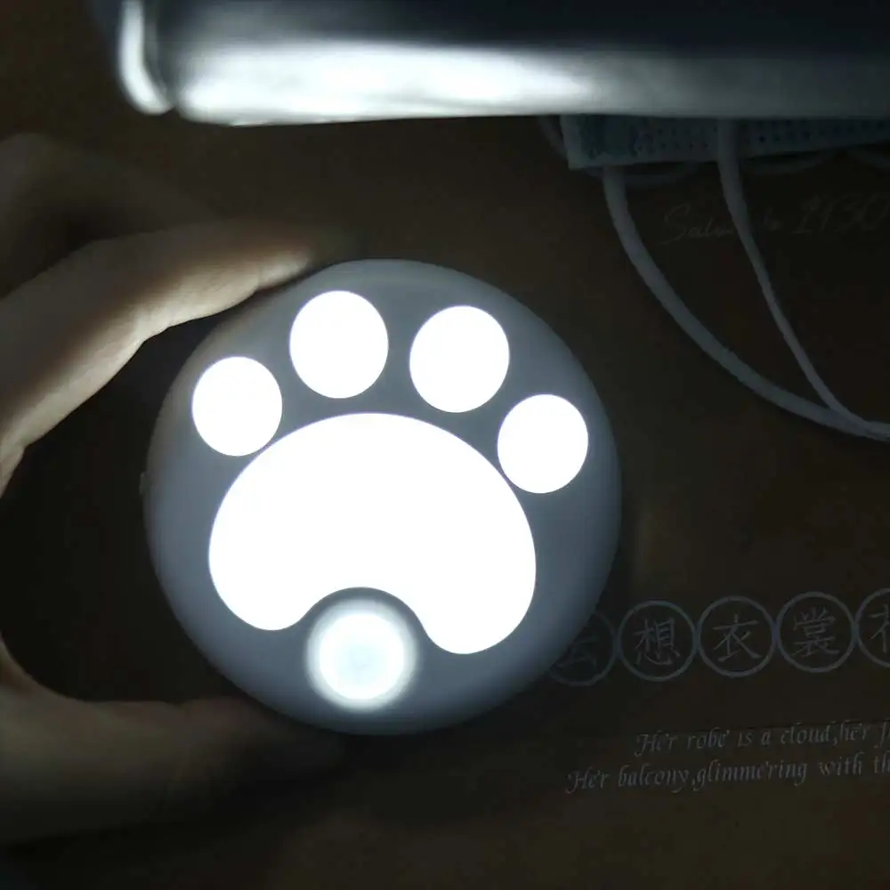 مع محس حركة القط باو ليلة مصباح USB قابلة للشحن المغناطيسي جذب جسم الإنسان التعريفي مصباح لكمة الحرة ذكي #2