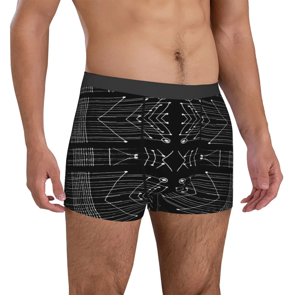 Tribal Print Underwear Black and White Men Underpants Printed Breathable Boxershorts High Quality Boxer Brief Plus Size 2XL