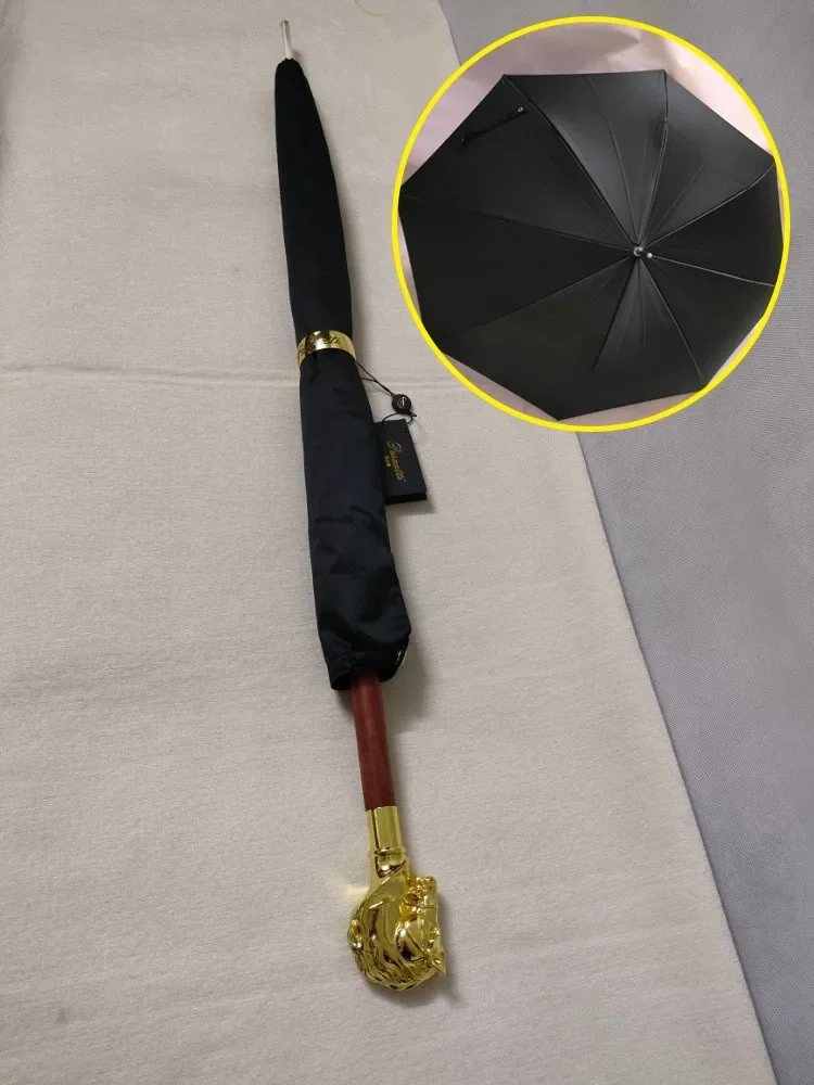 Golden Lion Hand Grip Umbrellas Gentleman Sunny Rainy Umbrella Long Handle Semi-automatic Sun Protection Household Rain Gear