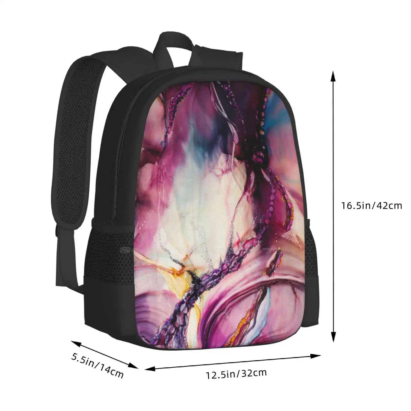 Mochila Paixão Roxa para Estudante, Escola, Laptop, Bolsa de Viagem, Abstrato Roxo Sherry Telle Dreamscape, Notebook Books, Ink Tablet Cases