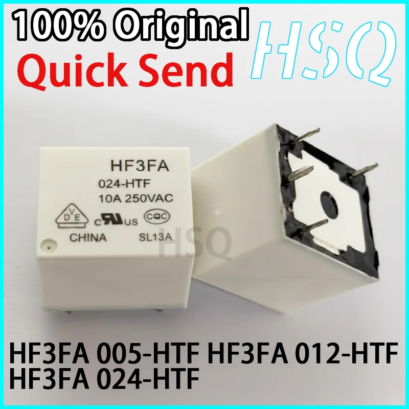 2PCS 새로운 오리지널 HF3FA 005-HTF/HF3FA 012-HTF/HF3FA 024-HTF 4핀 10A 릴레이
