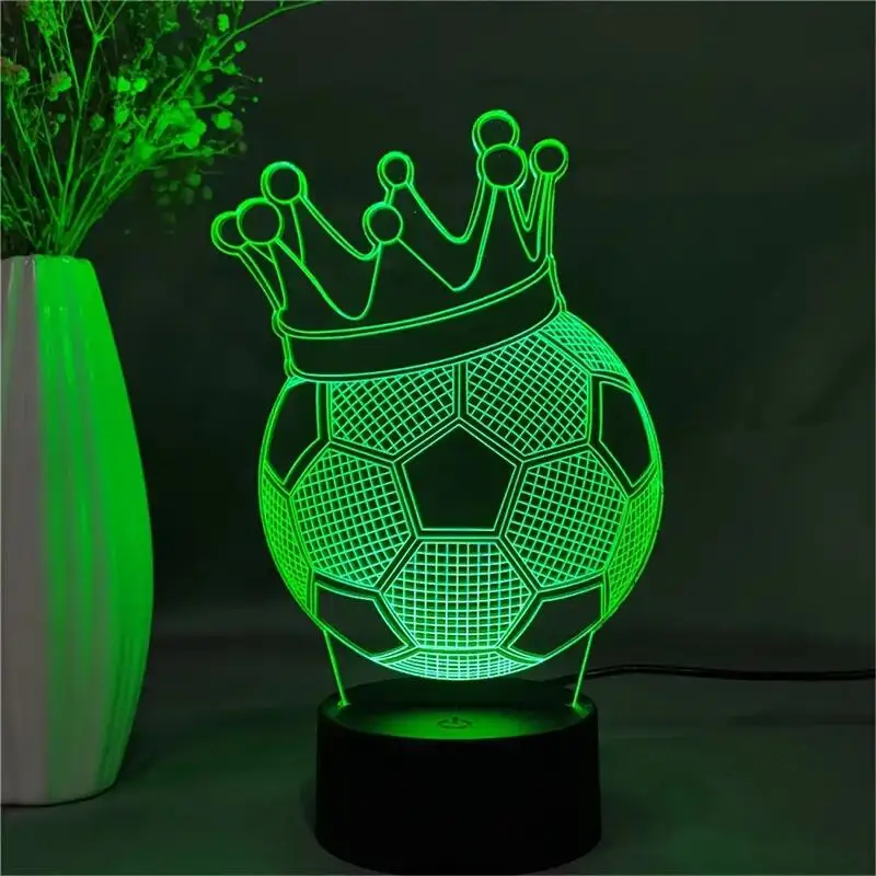 1pc  Football  3D Night Light, 3D Optical Illusion Lamp With Touch, 7-Color Changing Ambient Light For Bedroom