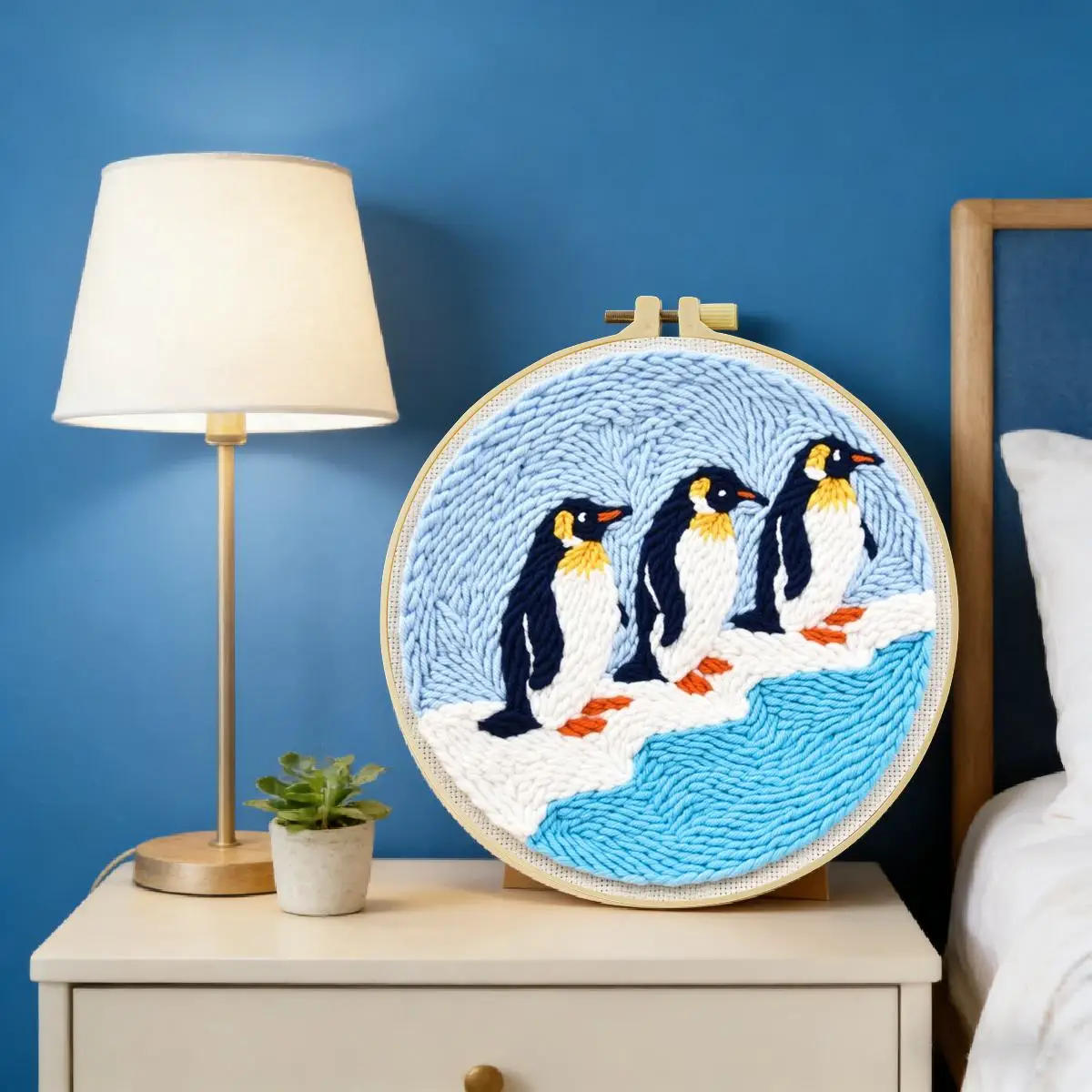 20X20CM/7,87 Zoll Tier - Pinguin Stanznadel-Stickset, Stickerei-Kit, gestrickte Stickerei, DIY, handgemachtes Geschenk – Detail 6