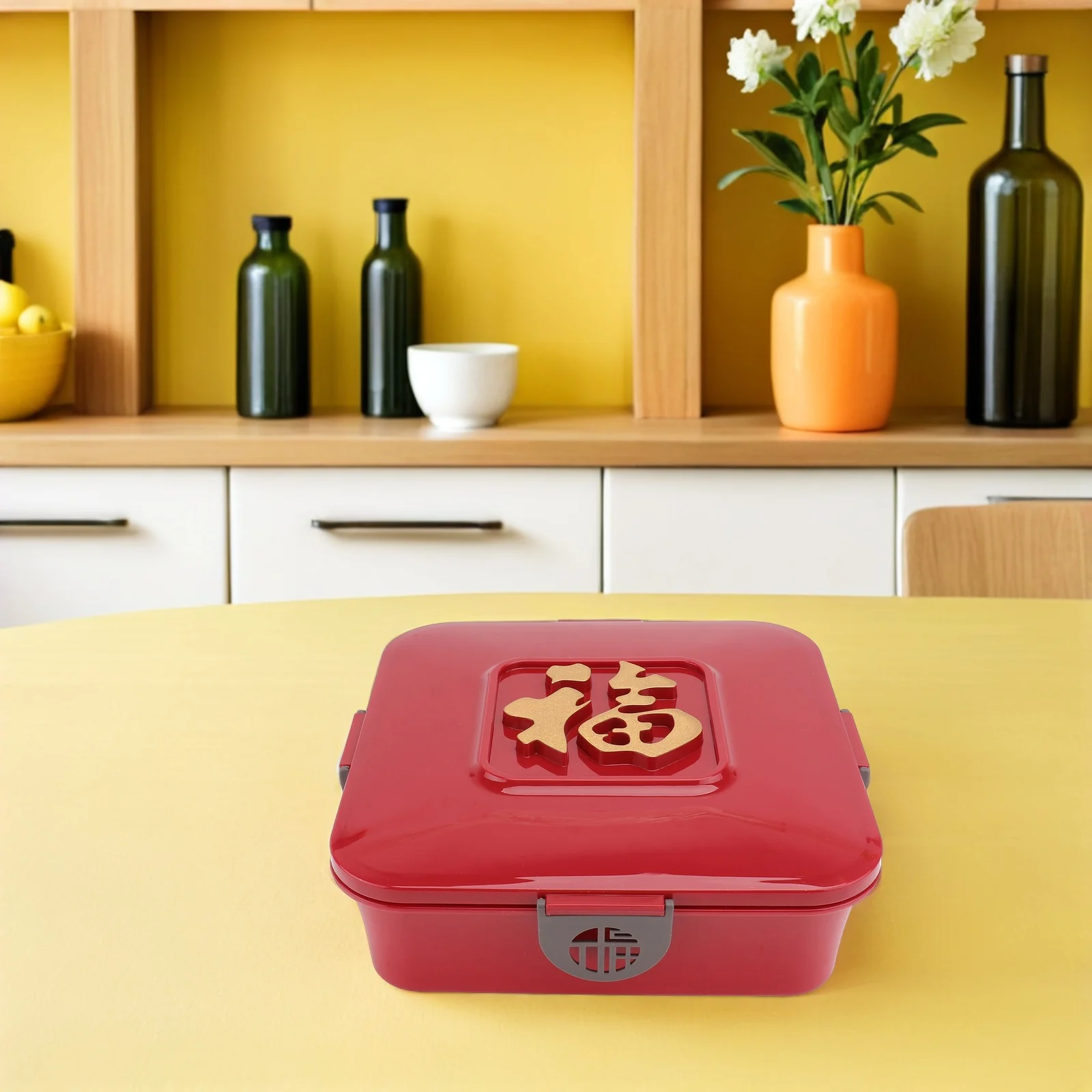 

Snack Box New Year Snack Plate Multi-Grid Tray Food Storage Container Compact Lightweight Practical Home Festival Party