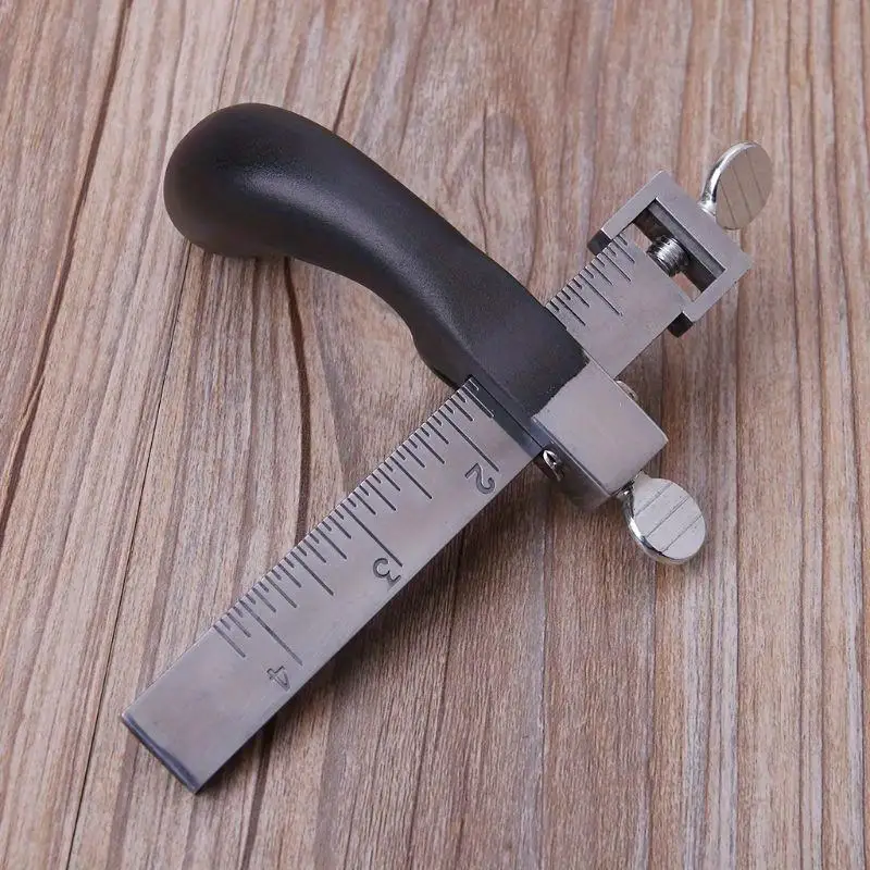Adjustable Gauge Leather Strap String Belt Professional Draw Cutter Hand Cutting with 2 Sharp Blades Craft Tool