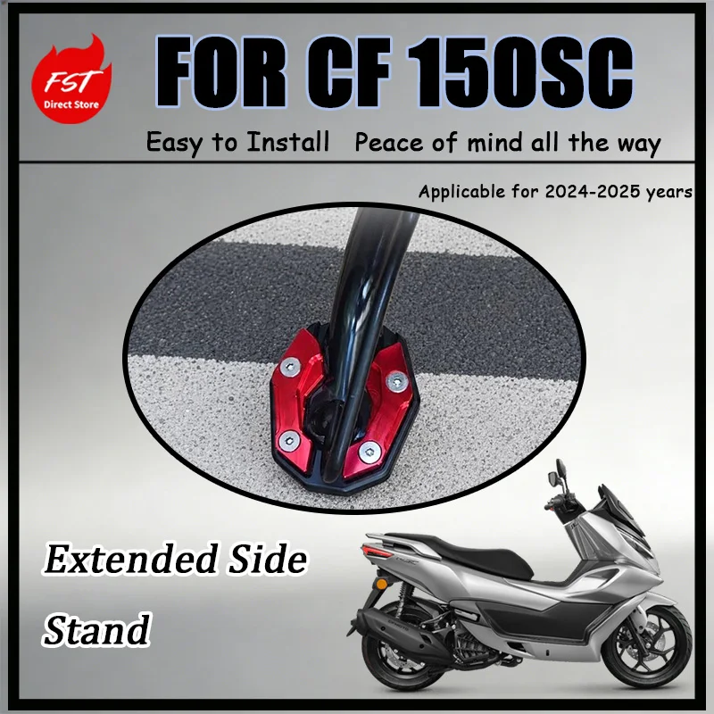 FOR CF150SC Motorcycle Side Stand with Enlarged Base Durable Alternative to Stock Narrow Kickstand Anti-Tilt Design for Enhanced