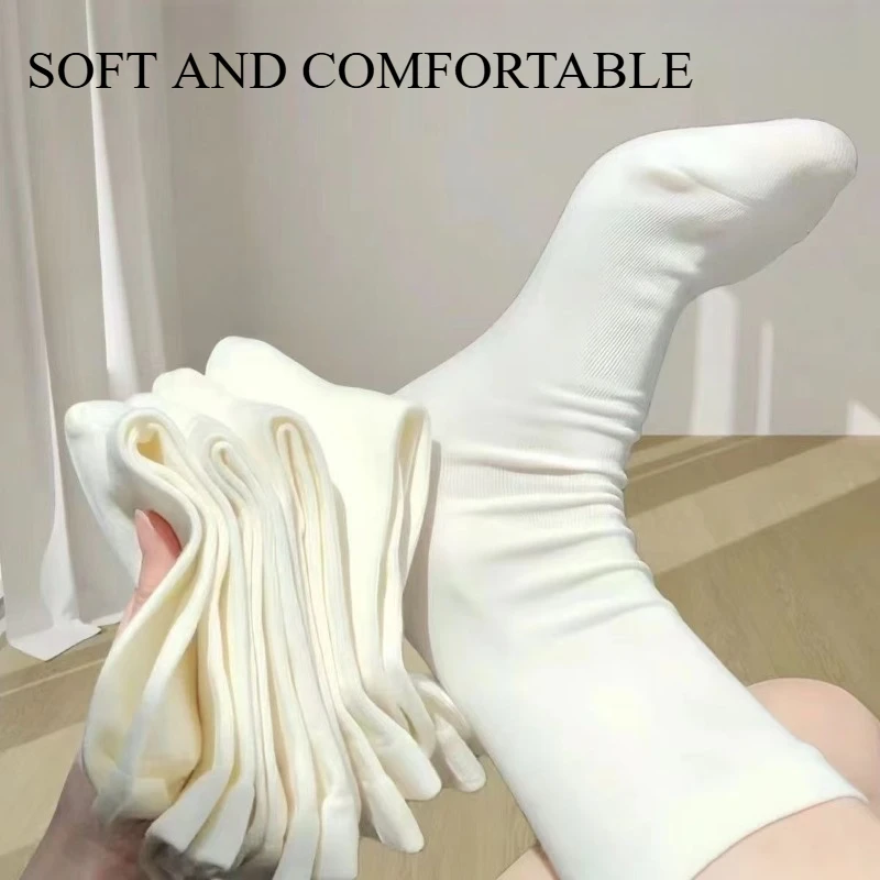 

Long Stockings Slim Fit Casual Cotton Fluffy Women's Long Socks, Streetwear College Style Versatile Soft and Comfortable Socks