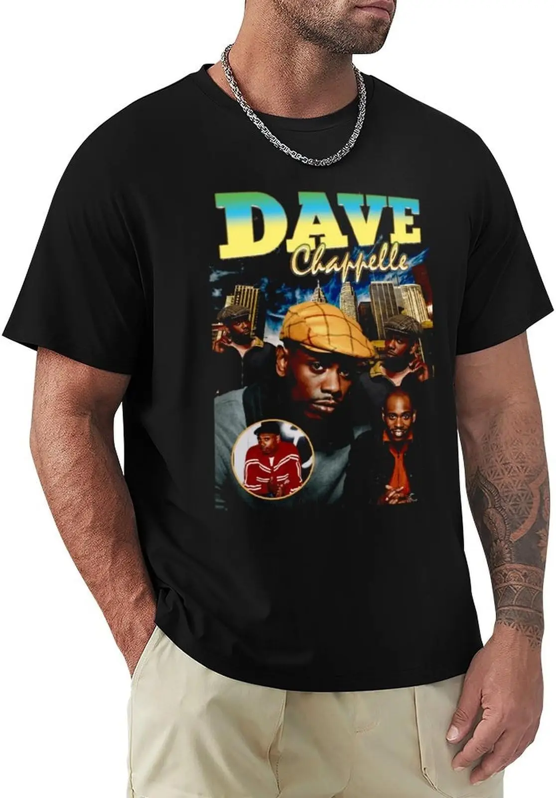 Dave Comedian Chappelle Graphic Novelty Cotton Round Neckline Short   Tees High Quality 100%Cotton Short Sleeve