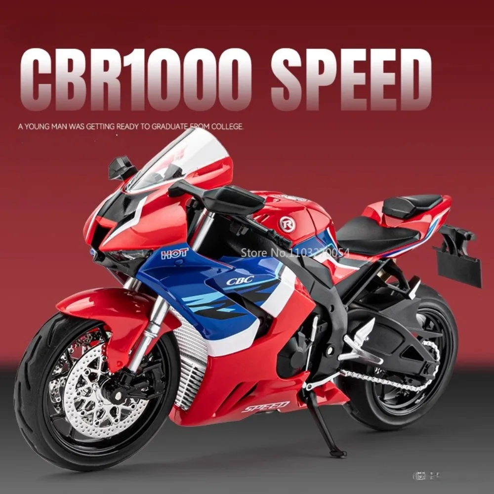 

Модель мотоцикла Honda CBR1000 1/12, игрушечная машинка из сплава, литая, скоростной гоночный мотоцикл со звуком и звеньями, поворотные детские подарки