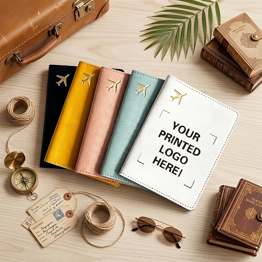 Custom Logo Passport Case,Personalized Your Own Image Text Printing Passport Holder,Custom Travel Document Case,Multi-Color Gift