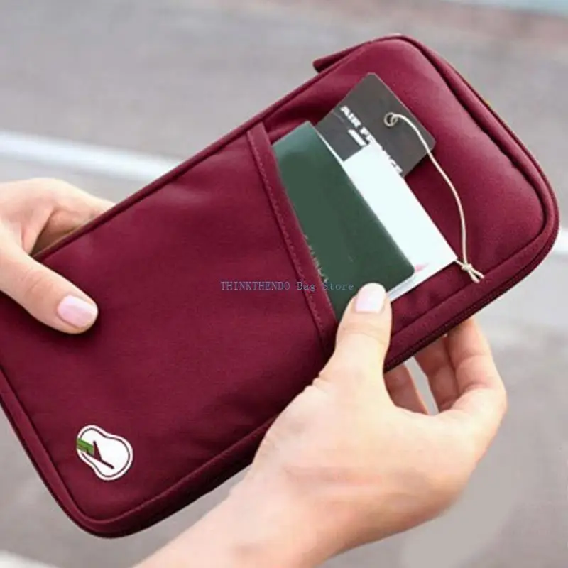 

340D Multifunctional Travel Pack Holder Compact Storage Bag for Tickets Cards and More